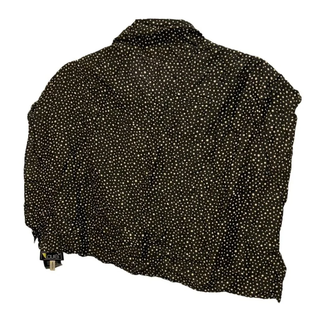 ESCADA Laurel black cream polka dot scarf handkerchief ITALY 23